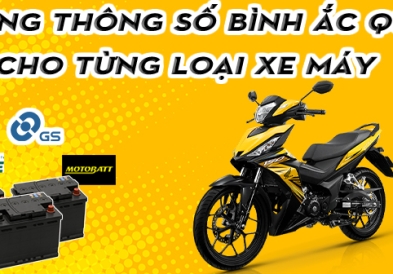 Bảng Tra Thông Số Kỹ Thuật Bình Ắc Quy GS Dùng Cho Xe Máy