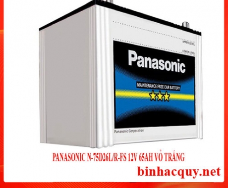 bình ắc quy Panasonic N-75D26L/R-FS 12V 65AH VỎ TRẮNG