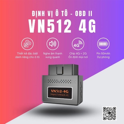 Định Vị Ô Tô VN512 4G Chính Hãng Giá Rẻ