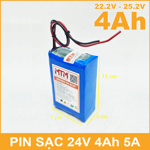 Khối Pin 24V 4Ah 6S Chịu Tải 5A MTM Chính Hãng Giá Rẻ